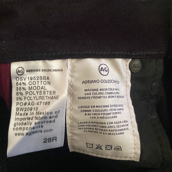 (B22) AG Adriano Goldschmied Mari Tuxedo Stripe Super Black pants, Size 28 NWT - Picture 14 of 16